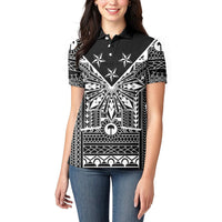 Black Philippines Sun Star Women Polo Shirt Igorot Tribal Inspiration