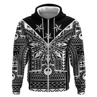 Black Philippines Sun Star Zip Hoodie Igorot Tribal Inspiration