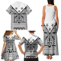 White Philippines Sun Star Family Matching Tank Maxi Dress and Hawaiian Shirt Igorot Tribal Inspiration