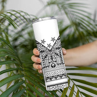 White Philippines Sun Star Skinny Tumbler Igorot Tribal Inspiration