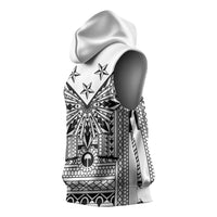 White Philippines Sun Star Sleeveless Hoodie Igorot Tribal Inspiration