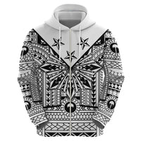 White Philippines Sun Star Zip Hoodie Igorot Tribal Inspiration