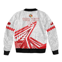 Custom Tonga Rugby 2024 Pacific Sleeve Zip Bomber Jacket Go Ikale Tahi