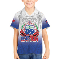 Custom Samoa Rugby 2024 Pacific Family Matching Summer Maxi Dress and Hawaiian Shirt Go Manu Samoa LT05 Son's Shirt Blue - Polynesian Pride