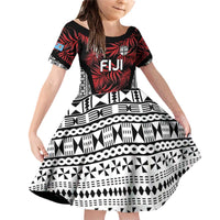Custom Flying Fijians Rugby 2024 Pacific Family Matching Off Shoulder Short Dress and Hawaiian Shirt Go Fiji