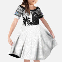 Custom New Zealand And Fiji Rugby 2024 Family Matching Long Sleeve Bodycon Dress and Hawaiian Shirt Maori Kiwi With Fijian Palm Tree