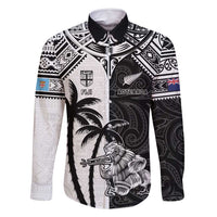 Custom New Zealand And Fiji Rugby 2024 Family Matching Summer Maxi Dress and Hawaiian Shirt Maori Kiwi With Fijian Palm Tree