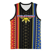 Personalised Philippines Filipinos Basketball Jersey Igorot Tribal Inspiration Pattern Style LT05 Unisex Black - Polynesian Pride