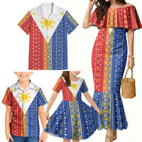 Philippines Sun Family Matching Mermaid Dress and Hawaiian Shirt Igorot Tribal Inspiration LT05 - Polynesian Pride