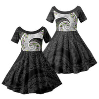 Piko Hawaii Family Matching Tank Maxi Dress and Hawaiian Shirt Polynesian Pattern With Maile Pikake Honohono Lei