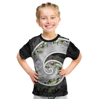 Piko Hawaii Kid T Shirt Polynesian Pattern With Maile Pikake Honohono Lei LT05 Black - Polynesian Pride