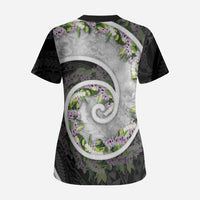 Piko Hawaii Scrub Top Polynesian Pattern With Maile Pikake Honohono Lei LT05 - Polynesian Pride