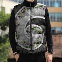 Piko Hawaii Sleeveless Puffer Jacket Polynesian Pattern With Maile Pikake Honohono Lei LT05 - Polynesian Pride