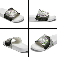 Piko Hawaii Slide Sandals Polynesian Pattern With Maile Pikake Honohono Lei LT05 - Polynesian Pride