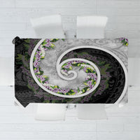 Piko Hawaii Tablecloth Polynesian Pattern With Maile Pikake Honohono Lei LT05 Black - Polynesian Pride