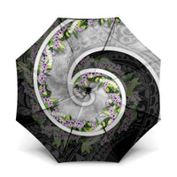 Piko Hawaii Umbrella Polynesian Pattern With Maile Pikake Honohono Lei LT05 One Size Folded 11.42 inch Opened Diameter 37.4 inch Black - Polynesian Pride