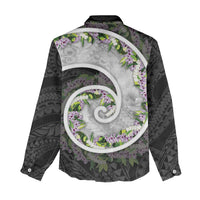 Piko Hawaii Women Casual Shirt Polynesian Pattern With Maile Pikake Honohono Lei LT05 - Polynesian Pride