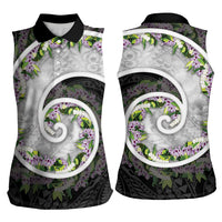 Piko Hawaii Women Sleeveless Polo Shirt Polynesian Pattern With Maile Pikake Honohono Lei LT05 - Polynesian Pride