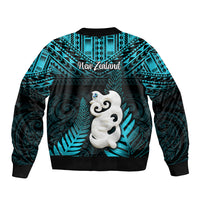 New Zealand Bomber Jacket Manaia Maori Pattern With Turquoise Fern LT05 - Polynesian Pride