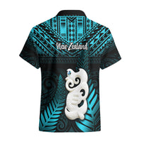 New Zealand Hawaiian Shirt Manaia Maori Pattern With Turquoise Fern LT05 - Polynesian Pride