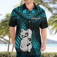 Personalized New Zealand Hawaiian Shirt Manaia Maori Pattern With Turquoise Fern LT05 - Polynesian Pride