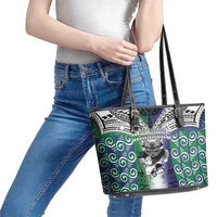 New Zealand Warrior Leather Tote Bag Maori Tribal Pattern
