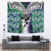 New Zealand Warrior Tapestry Maori Tribal Pattern LT05 Green - Polynesian Pride