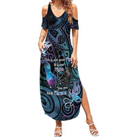 Suicide Awareness Family Matching Summer Maxi Dress and Hawaiian Shirt You Are Not Alone - Polynesian Pride