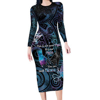 Suicide Awareness Long Sleeve Bodycon Dress You Are Not Alone - Polynesian Pride