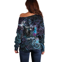 Suicide Awareness Off Shoulder Sweater You Are Not Alone - Polynesian Pride