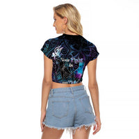 Suicide Awareness Raglan Cropped T Shirt You Are Not Alone - Polynesian Pride