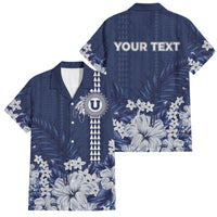 Personalized Utah State Family Matching Mermaid Dress and Hawaiian Shirt Polynesian Style LT05 Dad's Shirt - Short Sleeve Blue - Polynesian Pride