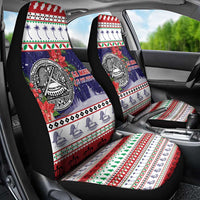 American Samoa Christmas Car Seat Cover Poinsettia La Maunia Le Kilisimasi