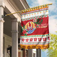 French Polynesia Christmas Garden Flag Coat Of Arms Merry Xmas LT05 House Flag Red - Polynesian Pride
