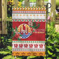 French Polynesia Christmas Garden Flag Coat Of Arms Merry Xmas LT05 Garden Flag Red - Polynesian Pride