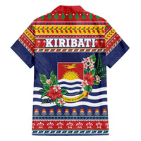 Kiribati Christmas Family Matching Off The Shoulder Long Sleeve Dress and Hawaiian Shirt Coat Of Arms Tekeraoi Te Kiritimati