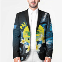 Palau United Nations Day Blazer Polynesian Curves Plumeria - Polynesian Pride