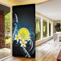 Palau United Nations Day Door Cover Polynesian Curves Plumeria - Polynesian Pride