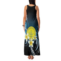 Palau United Nations Day Family Matching Tank Maxi Dress and Hawaiian Shirt Polynesian Curves Plumeria - Polynesian Pride
