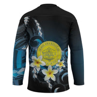 Palau United Nations Day Hockey Jersey Polynesian Curves Plumeria - Polynesian Pride