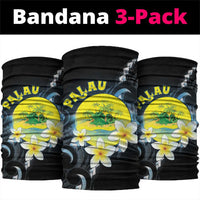 Palau United Nations Day Neck Gaiter Polynesian Curves Plumeria - Polynesian Pride