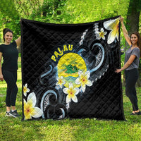 Palau United Nations Day Quilt Polynesian Curves Plumeria - Polynesian Pride