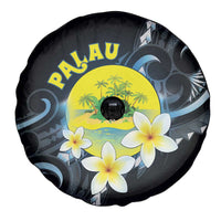 Palau United Nations Day Spare Tire Cover Polynesian Curves Plumeria - Polynesian Pride
