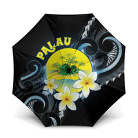 Palau United Nations Day Umbrella Polynesian Curves Plumeria LT05 One Size Folded 11.42 inch Opened Diameter 37.4 inch Black - Polynesian Pride