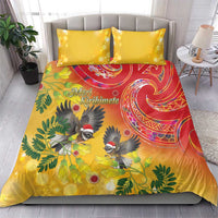 New Zealand Piwakawaka Christmas Bedding Set With Maori Pattern