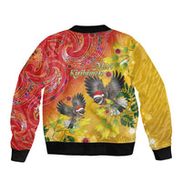 New Zealand Piwakawaka Christmas Sleeve Zip Bomber Jacket With Maori Pattern LT05 - Polynesian Pride