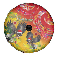 New Zealand Piwakawaka Christmas Spare Tire Cover With Maori Pattern