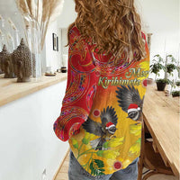 New Zealand Piwakawaka Christmas Women Casual Shirt With Maori Pattern