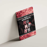 New Zealand Tiki Christmas Canvas Wall Art Ho Ho Ho Paua Shell Glitter Red