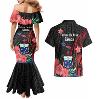 Samoa Independence Day Couples Matching Mermaid Dress and Hawaiian Shirt Samoan Warriors Ula Fala LT05 - Polynesian Pride